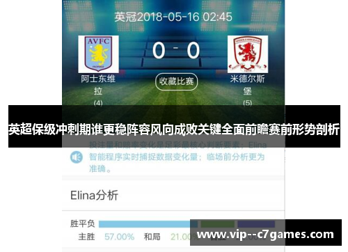 英超保级冲刺期谁更稳阵容风向成败关键全面前瞻赛前形势剖析